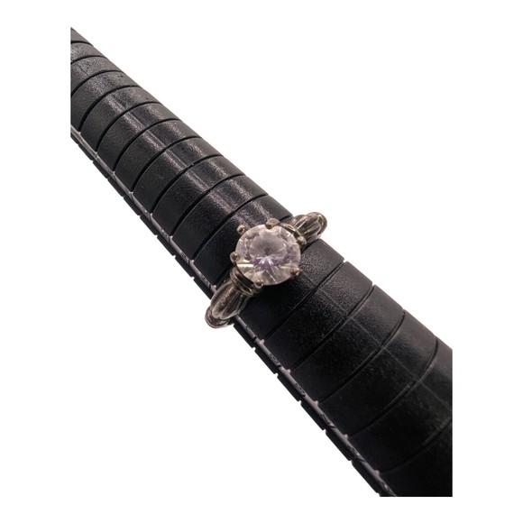 VTG Sterling Silver Round Cut Cubic Zirconia Solitaire Ring 925 CZ Size 8 Bridal - Picture 11 of 11